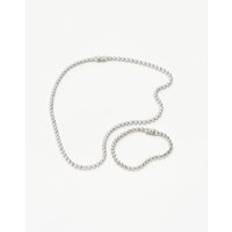Missoma Jewellery Sets Missoma Tennis Round Necklace Bracelet Set - Silver Plated Sterling Silver Cubic Zirconia