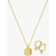 Missoma Jewellery Sets Missoma April Birthstone Necklace Charm Earrings Set 18ct Gold Vermeil Crystal