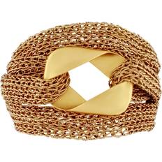 Gul - Guld Armbånd Luksuriøst Strikket Chunky Armbånd - Gul
