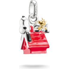 Gul Charms & Vedhæng Thomas Sabo Connect Silver Peanuts Snoopy Doghouse Charm Pendant - Yellow Gold