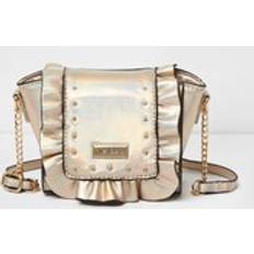 Children Crossbody Bags River Island Girls Gold Ruffle Crossbody Chain Bag