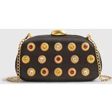 River Island Womens Black Mixed Gem Hard Shell Clutch Bag
