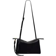Medium Ziptop Leather Crossbody Bag - Black