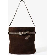 Mocka Bucketväskor Mint Velvet Buckle Suede Bucket Bag - Brown