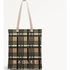Radley Håndtasker Radley Cotton Canvas Tote Bag Porcini Medium Open Top - Check