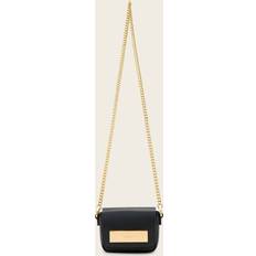 Etta Leather Chain Crossbody Bag - Black