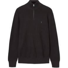 AllSaints Men Jumpers AllSaints Aspen Wool-Blend Knit Jumper Quarter-Zip Sweater - Brown