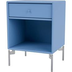 Blåa Sängbord Montana Furniture Dream with Legs Azure/Matt Chrome Bedside Table 30x35.4cm