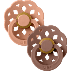 Bibs Boheme Pacifier Size 1 2-pack Peach/Woodchuck