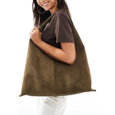 New Look Tasker New Look Suedette Embossed Slouch Bag Vegan - Khaki Green