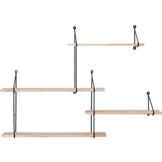 House Nordic Harlem Nature/Black Wall Shelf 99cm