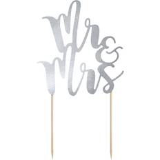 PartyDeco Mr&Mrs Silver Tårtdekoration