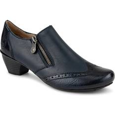 Rieker Women Heels & Pumps Rieker Leather Heeled Slip-On Shoes - Navy