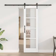 vidaXL Manual White 78 211 cm Wood Metal Sliding Door (x)