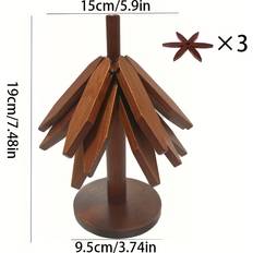 Bamboo Coasters Temu Elegant Bamboo Tree-shaped Coasters Set Coaster