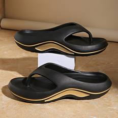 Black Flip-Flops Temu Flip-flops Comfortable Slip-on Summer Slides - Black Red