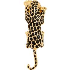 Gold Brooches Jon Richard Gold Plated Jet Lepoard Brooch - Gold