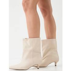 White Ankle Boots on sale Misspap Cream Ankle Casual Boots Womens