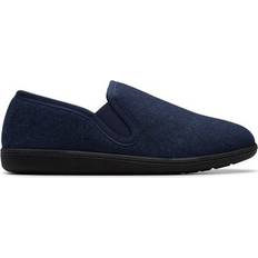 Men Slippers Clarks King Ease Navy Interest Slippers