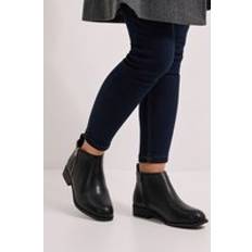 Boots Dorothy Perkins Wide Fit Maddy Side Zip Flat Ankle Boots - Black