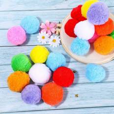 Temu 36pcs Multicolor 1.6 Inch Large Assorted Pom Poms