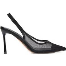 Mesh - Women Heels & Pumps XY London Pointed Toe Mesh Slingback Court Shoe Heels - Black