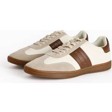 Trainers Tu Neutral Faux Leather Panel Retro Trainers