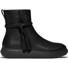 Fitflop Ankelstøvler Fitflop Tassel Læder Korte Sorte Støvler