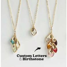 Multicoloured Necklaces Shein Custom Letters Multi-Stone Birthstone Necklace - New Year