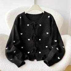 Cardigans Children's Clothing Shein Tween Girls Loose Casual Minimalist Comfortable Tie Bow - Casual