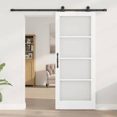 Skydedøre vidaXL Glidende Dør Med Hardware Sæt Orkdal Hvid 83x202x4 cm Skydedør (x)