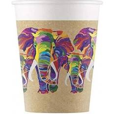 Brown Plates, Cups & Cutlery Procos Paper Elephant Party Cup Pack Of 8