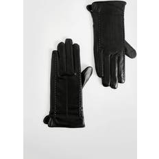 Women Gloves & Mittens boohoo Pu Seam Detail Gloves - Black