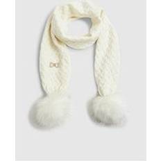 Scarfs River Island Older Girls Knitted Pom Pom Scarf - Cream