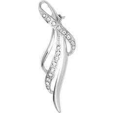 Brooches Jon Richard Pave Contemporary Long Brooch - Silver
