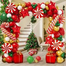Shein 149pcs Christmas Theme Red Latex Balloons Garland Arch Kit