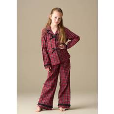 Checkered Night Garments Angel & Rocket Kids Cotton Rich Checked Pyjamas