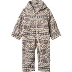 Wheat Babyer Fleecetøj Wheat Fleecedragt Allo Suit Warm Sand Jaquard