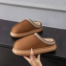 Laced - Women Slippers Shein Fluffy Lined Slippers With Lace Trim - Warm