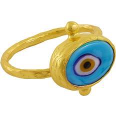 Adjustable Size Rings Ottoman Hands Evil Eye Ring - Gold