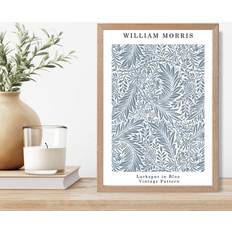 Artze Wall Vintage William Morris Larkspur A4 Framed Art