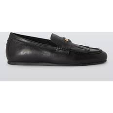 Black Moccasins on sale John Lewis Fly Penny Leather Coin Fringe Moccasins - Black