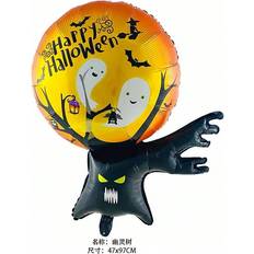 Halloween Foil Balloons 2025 Halloween Balloons Huge Standing Pumpkin Ghost Set