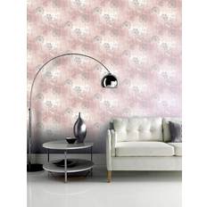 Arthouse Damselflies Pink Silver Blush Glitter Wallpaper