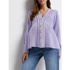 Womens Purple Maternity Peplum Cardigan 6