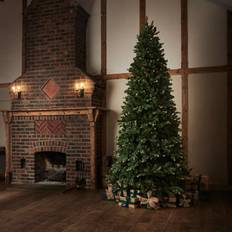 10ft christmas tree B&Q 10Ft Olber Natural Effect Hinged Green Christmas Tree
