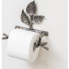 Antique Silver Leaf Detail Textured Toilet Roll Holder