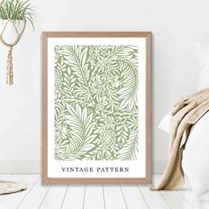 Artze Wall William Morris Green Pattern A2 Framed Art