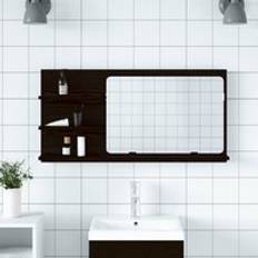Black Oak Bathroom Mirror Cabinet 90x11x45 cm