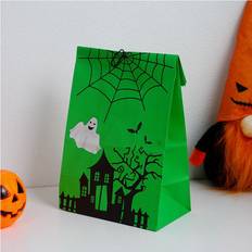 Green Castle Ghost Halloween Paper Bag